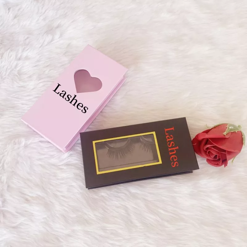 Black Eyelash Box Wholesale With Gold PVC Window