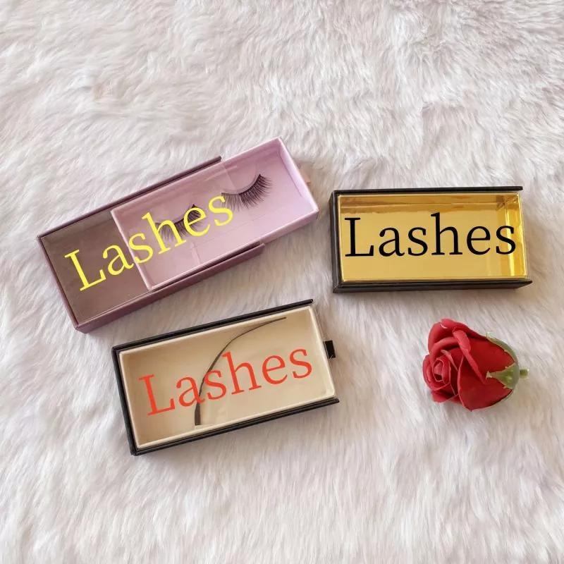 Custom Color Paper Eyelash Box With Logo Stamping