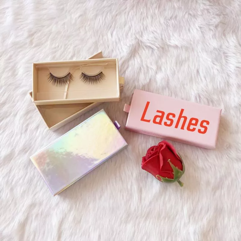 Holographic Eyelash Paper Box Packaging For Natural Eyelashes